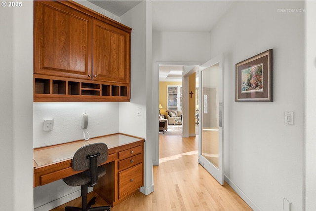 office featuring light hardwood / wood-style floors