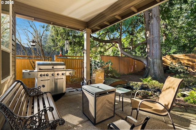 view of patio with grilling area