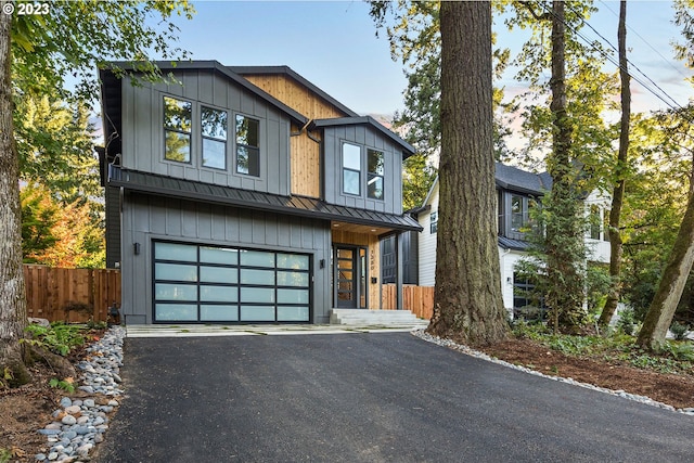 view of front facade with a garage