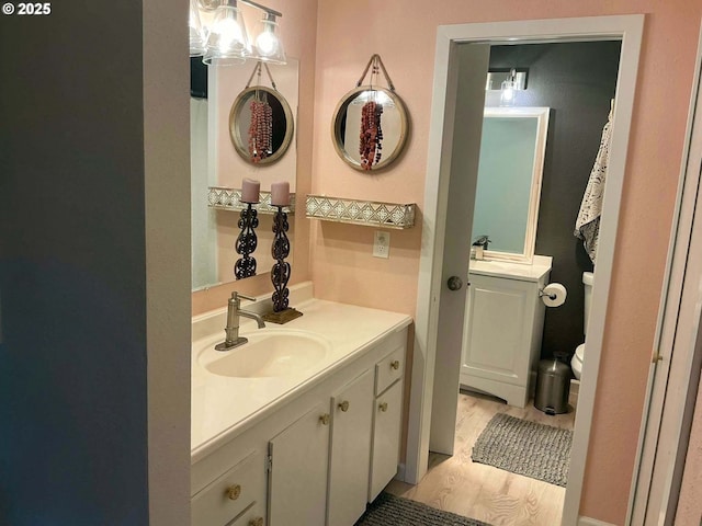 14922 SW 109th Ave, Portland, OR 97224 - bathroom featuring vanity, toilet, and wood finished floors