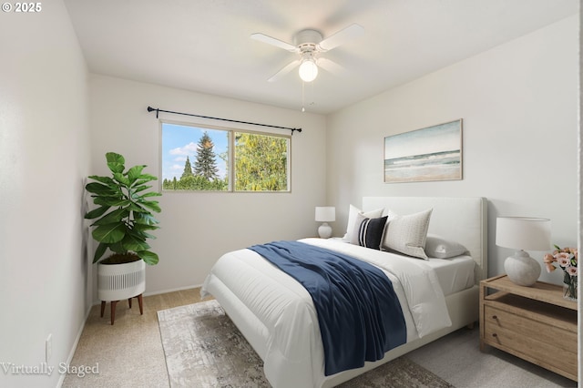 12370 SW 121st Ave, Tigard, OR 97223 - carpeted bedroom featuring a ceiling fan and baseboards