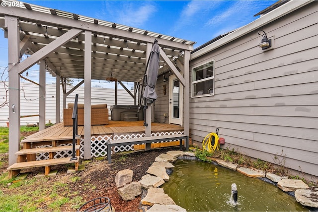 view of patio with a deck