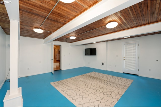 2634 SW Boundary St, Portland, OR 97239 - finished basement with wood ceiling