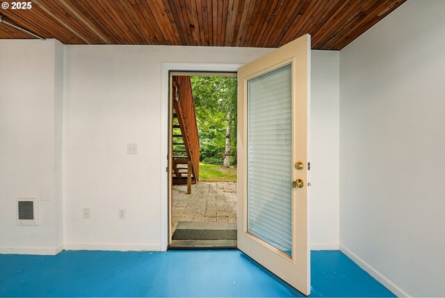 2634 SW Boundary St, Portland, OR 97239 - doorway featuring finished concrete flooring and wood ceiling