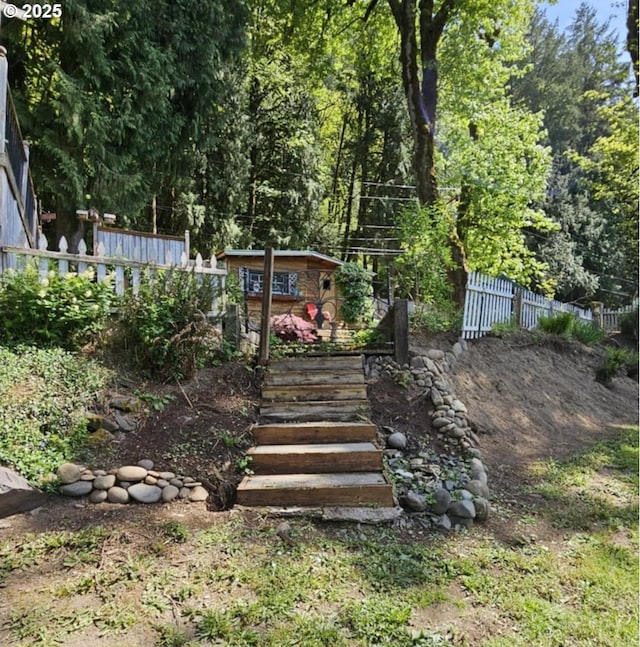 view of yard with fence