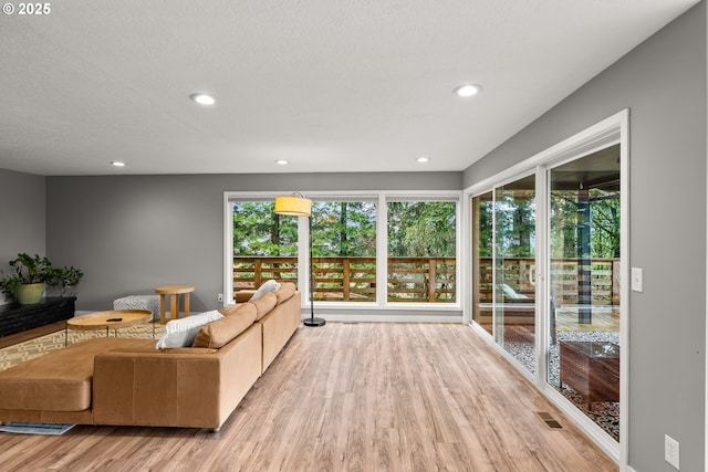 10951 SE Valley View Ter, Happy Valley, OR 97086 - living room featuring light wood-style floors and recessed lighting