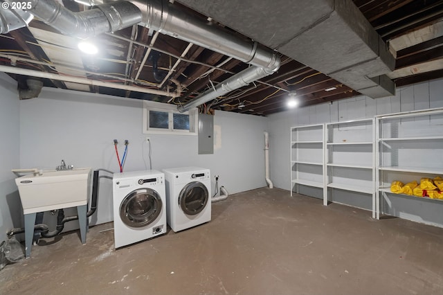 3321 NE 13th Ave, Portland, OR 97212 - laundry area with electric panel and separate washer and dryer