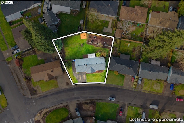 bird's eye view featuring a residential view