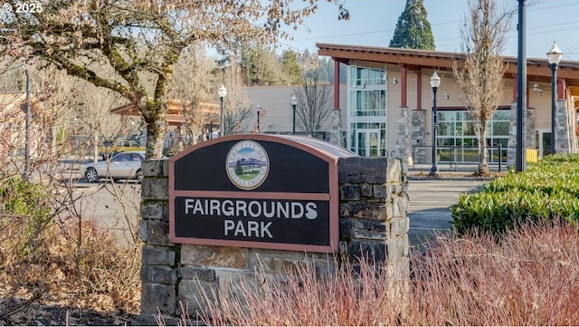 view of community sign