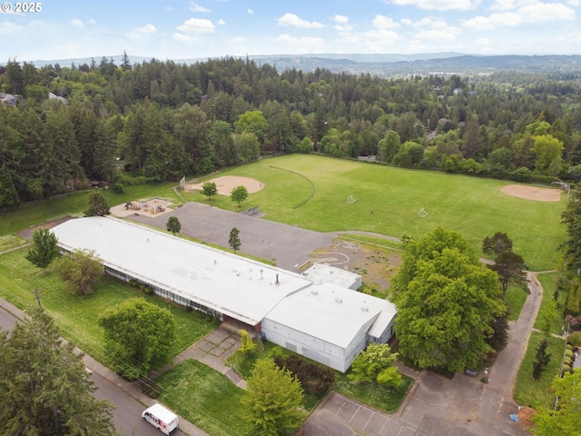 bird's eye view of a heavily wooded area