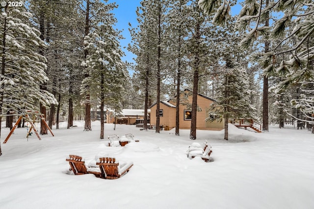 view of snowy yard