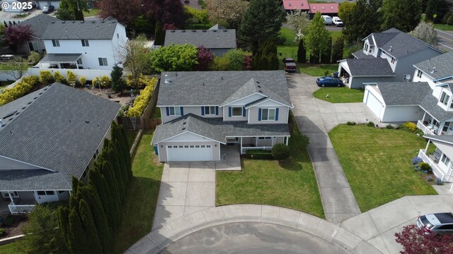 drone / aerial view with a residential view