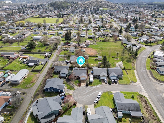 aerial view featuring a residential view