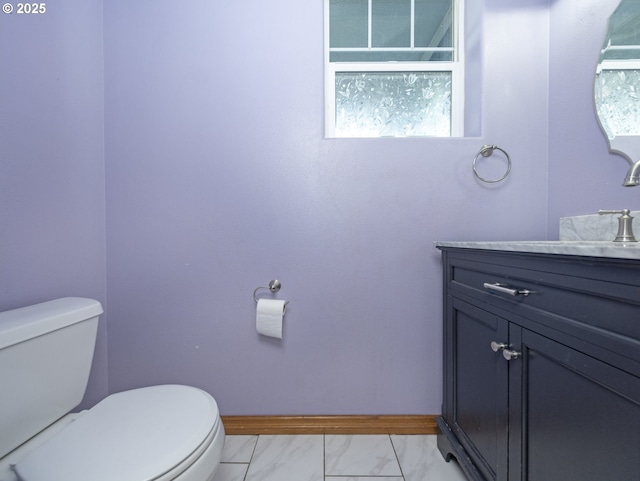 1616 Primrose Ln, Forest Grove, OR 97116 - bathroom featuring toilet, vanity, and marble finish floors