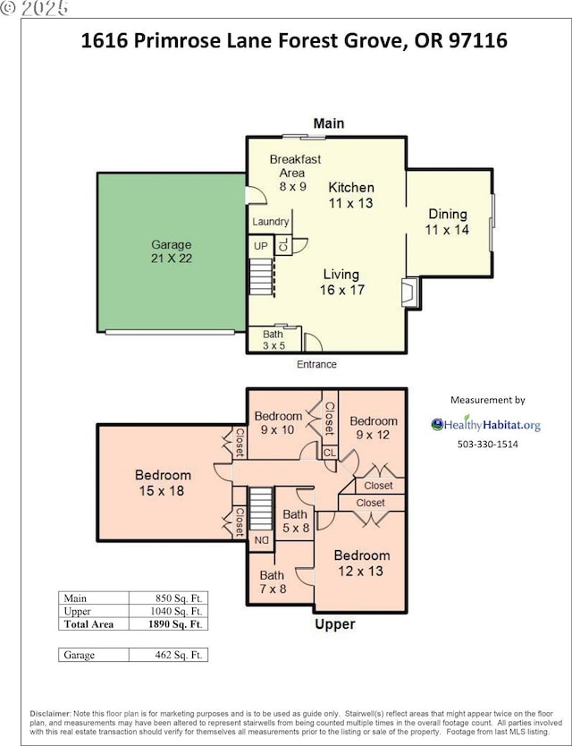 1616 Primrose Ln, Forest Grove, OR 97116 - home floor plan