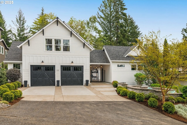 3184 SW 73rd Ave, Portland, OR 97225 - modern farmhouse style home with board and batten siding, driveway, and roof with shingles