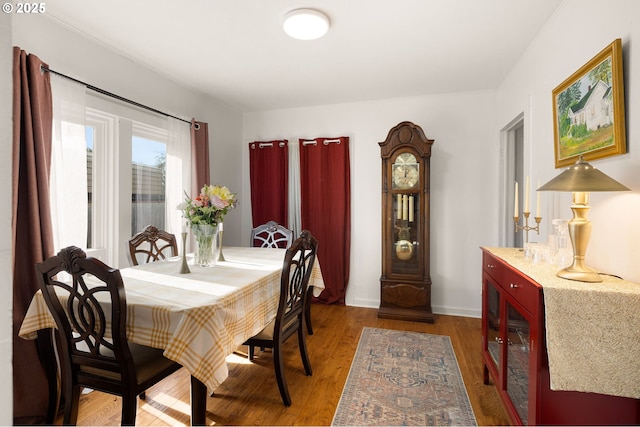 dining room with wood finished floors