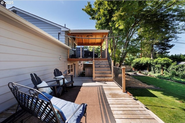 1375 NW Murray Rd, Portland, OR 97229 - wooden deck featuring stairs and a yard