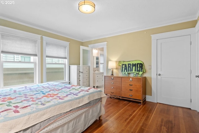 165 15th St, Salem, OR 97301 - bedroom with crown molding and hardwood / wood-style floors