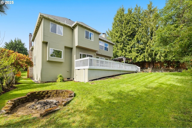 4025 Horton Rd, West Linn, OR 97068 - back of house with a wooden deck and a chimney