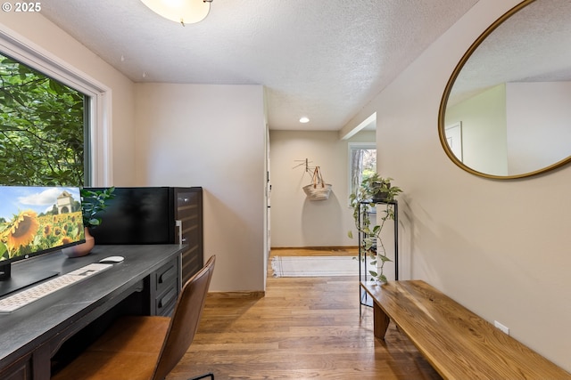 4300 Botticelli St, Lake Oswego, OR 97035 - office featuring a textured ceiling, light wood-style floors, and recessed lighting