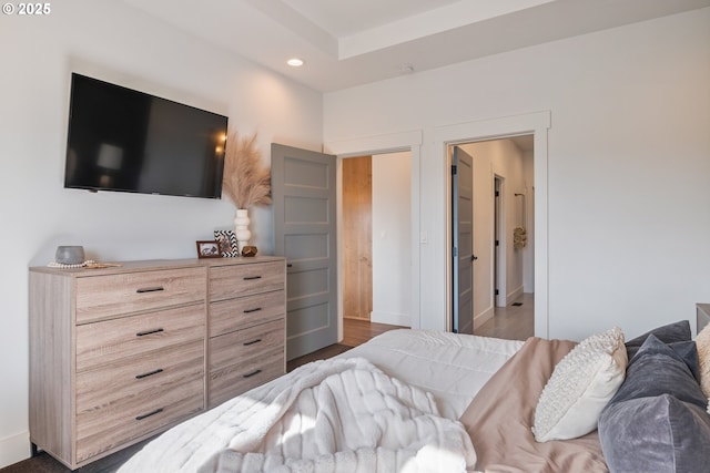 248 Curtis Dr, Longview, WA 98632 - bedroom with recessed lighting, dark wood-style flooring, and baseboards
