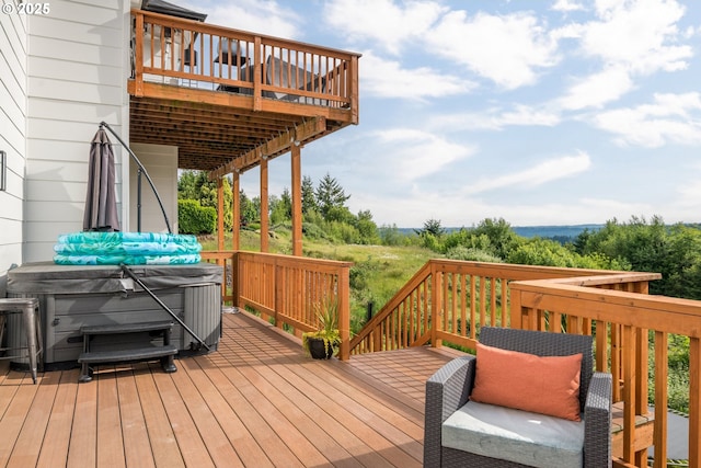 248 Curtis Dr, Longview, WA 98632 - wooden deck featuring a hot tub