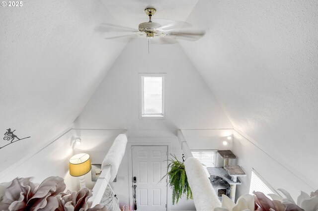 2210 Winter St SE, Salem, OR 97302 - bedroom with vaulted ceiling and a ceiling fan