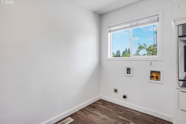 2210 Winter St SE, Salem, OR 97302 - laundry room with electric dryer hookup, dark wood-type flooring, and washer hookup