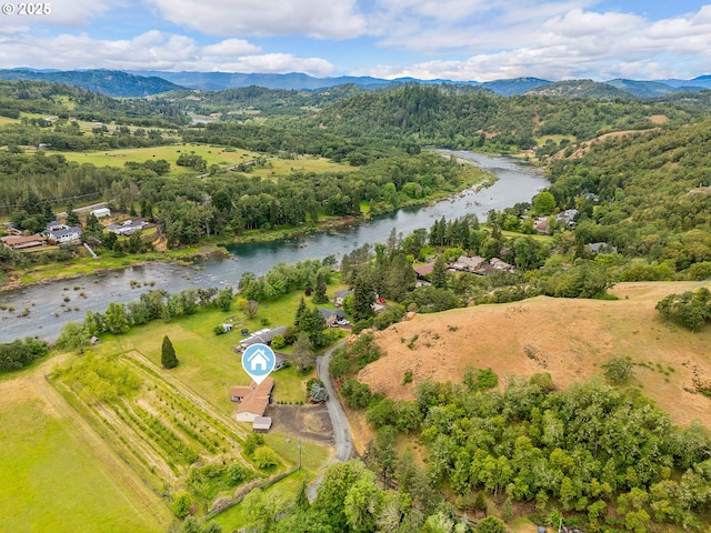 1223 Sable Dr, Roseburg, OR 97470 - bird's eye view of a water and mountain view