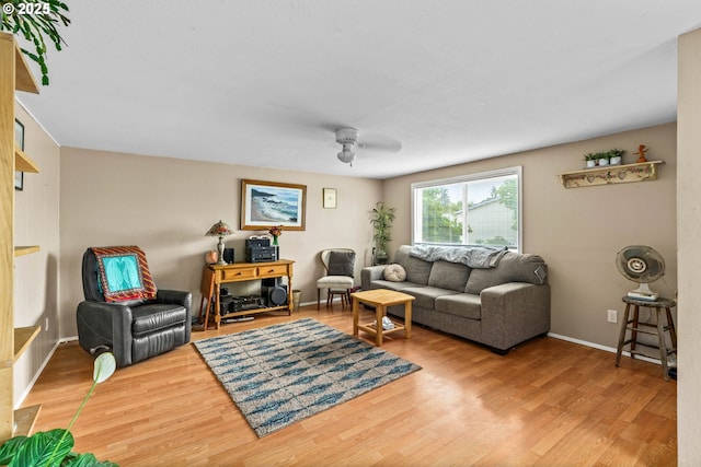 730 23rd St, Springfield, OR 97477 - living room featuring wood finished floors and a ceiling fan