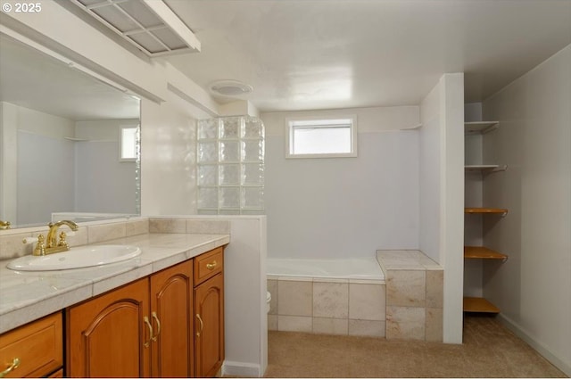 8835 NE Broadway, Portland, OR 97220 - full bath with vanity, tiled shower / bath combo, and toilet