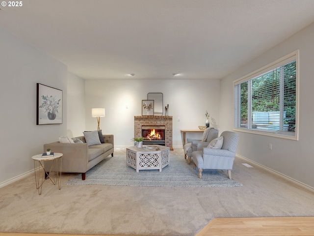 1354 Skye Pkwy, West Linn, OR 97068 - living room featuring baseboards, a glass covered fireplace, and carpet floors