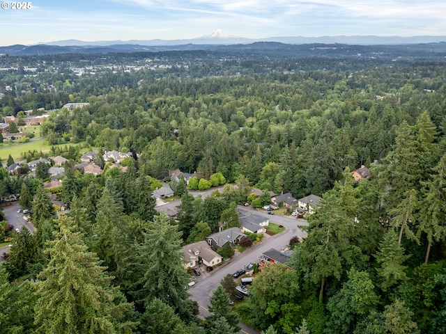 1354 Skye Pkwy, West Linn, OR 97068 - aerial view of property's location with a heavily wooded area and a mountain backdrop