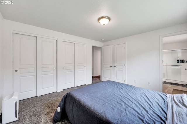 2057 S 59th St, Springfield, OR 97478 - bedroom with two closets, carpet, and ensuite bath
