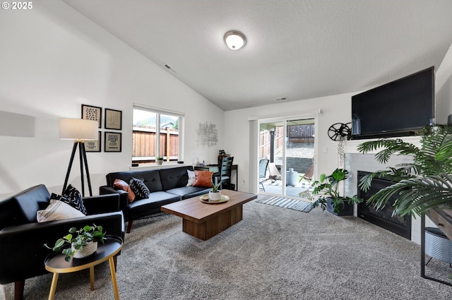 2057 S 59th St, Springfield, OR 97478 - carpeted living room with vaulted ceiling and healthy amount of natural light