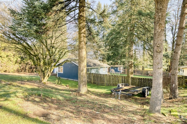 view of yard with fence