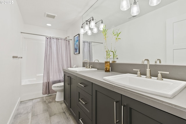 15955 SE Cherry Blossom Way, Happy Valley, OR 97015 - bathroom featuring double vanity and shower / bath combination with curtain