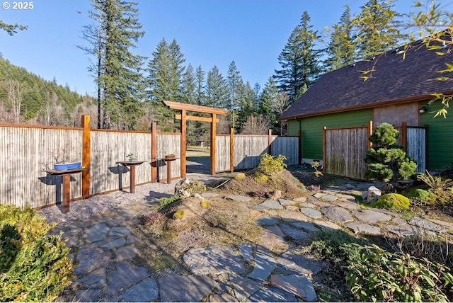 view of yard with fence