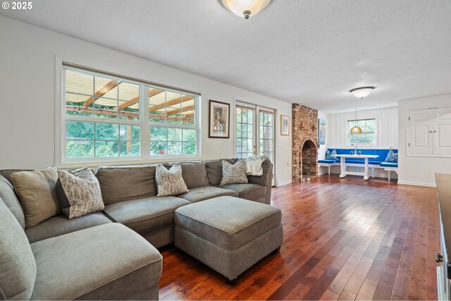 5239 Madrona St, Lake Oswego, OR 97035 - living room with dark wood-type flooring and a fireplace