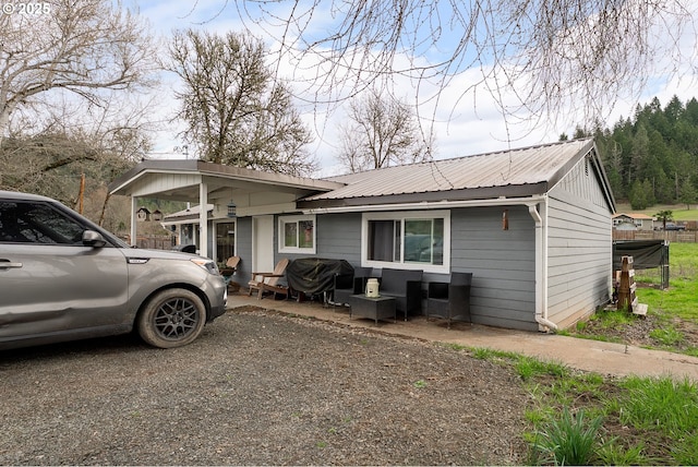 view of front of home with metal roof