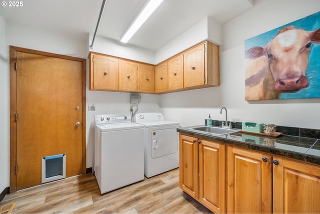 14000 NE 97th Ave, Vancouver, WA 98662 - laundry room featuring washer and clothes dryer, light wood-style floors, and cabinet space