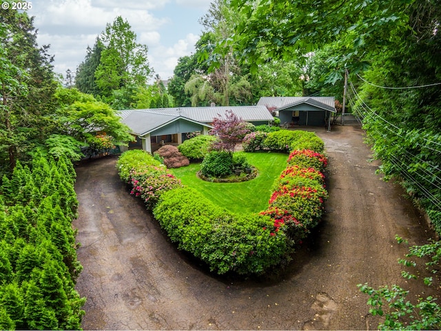 14000 NE 97th Ave, Vancouver, WA 98662 - view of front of property with asphalt driveway, a carport, metal roof, and a front yard