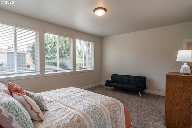 bedroom with carpet flooring and baseboards