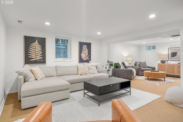 630 9th St, Lake Oswego, OR 97034 - living area featuring recessed lighting and light colored carpet
