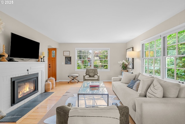 630 9th St, Lake Oswego, OR 97034 - living area with wood finished floors and a fireplace
