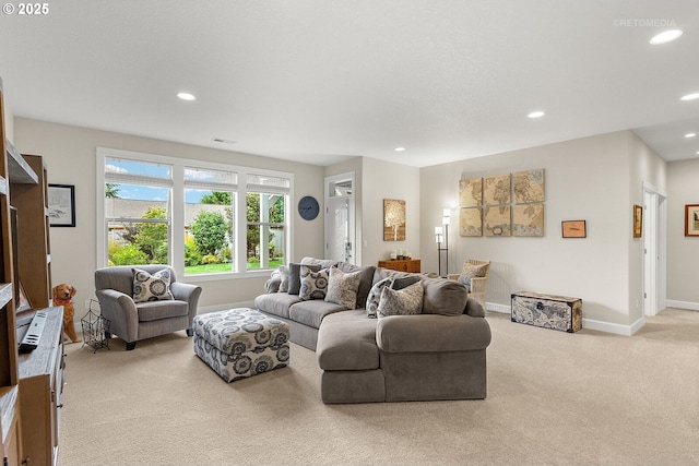 6435 SE Ketchum St, Milwaukie, OR 97267 - living area featuring carpet flooring, recessed lighting, and baseboards