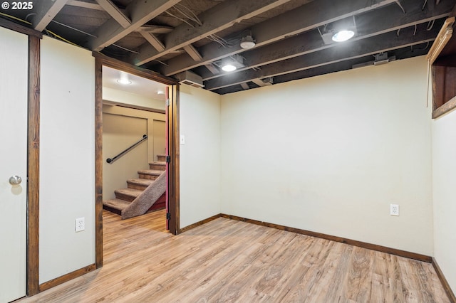 622 C St, Washougal, WA 98671 - finished basement featuring stairs and light wood-style flooring