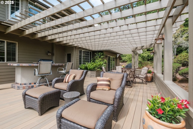 6600 NW Burgundy Dr, Corvallis, OR 97330 - deck with a pergola and outdoor lounge area