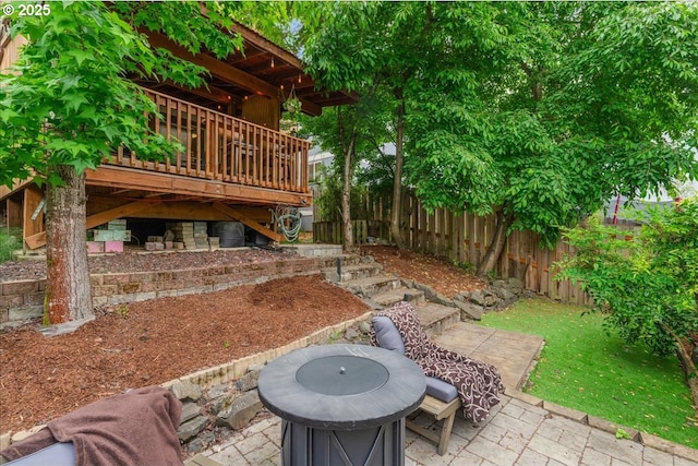 525 SW 207th Ave, Beaverton, OR 97006 - fenced backyard with a patio, a deck, and stairs